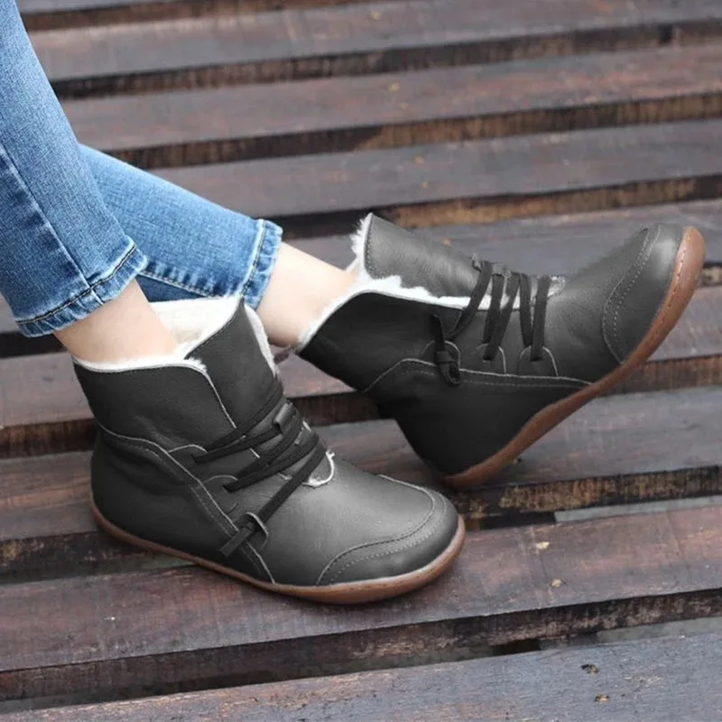 

Women Boot 2019 Winter Comfortable Snow Boots Female Boot Chelsea Winter Warm Leather Flat With Women Shoes Tide Shoes Hot Sale