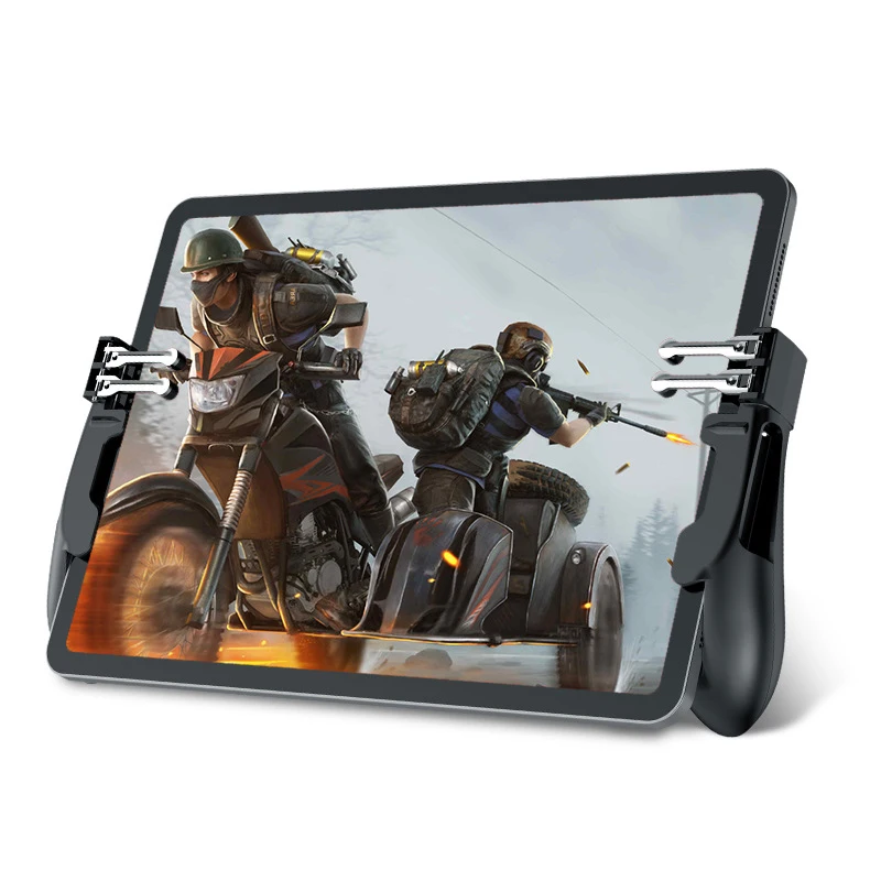Black Триггеры для Pubg Mobile для Ipad шесть пальцев пубг контроллер для Ipad Pubg Mobile 6 контроллер L1 R1 Кнопка огня джойстик - Цвет: Black