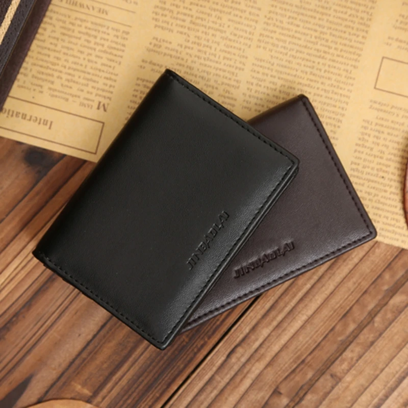 RFID кошелек мужской маленький двойной кожаный карман для денег ID Кредитная карта держатель