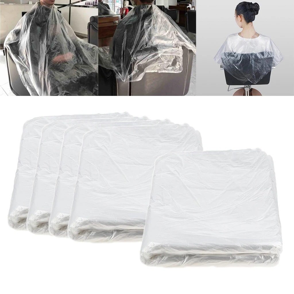 500x Disposable Hair Cutting Cape Gown Hairdresser Capes Apron Transparent