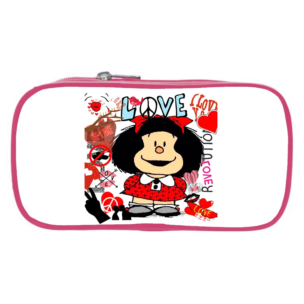 Mafalda estuche de lápices de dibujos animados Kawaii para niñas, estuche de gran capacidad, para bolígrafos, suministros escolares, papelería|Bolsas y estuches de cosméticos| - AliExpress