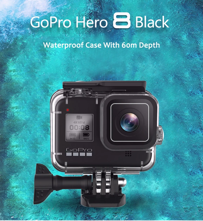 Mcoplus 60 м/196ft подводный водонепроницаемый чехол для GoPro Hero 8 защитный корпус крышка объектива камеры Дайвинг аксессуары для плавания