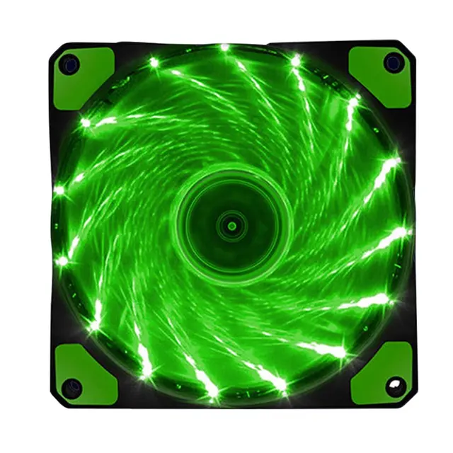 120mm pc computer fan 4 LED Light 12CM Fan PC CPU Cooling Cooler Fan for Computer Case CPU Cooler Radiator Computer Accessories Green2