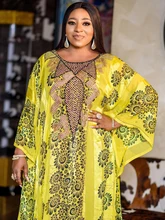 

New African Fashion Women's Guipure Cord Lace Abaya Embroidery Inside Skirt And Loose Long Dress 2-Piece Free Size Dashiki