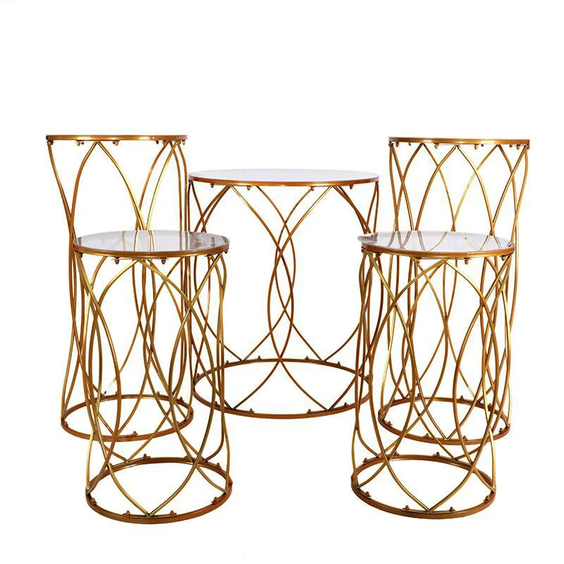 GOLD (5 pcs) Железный полый цилиндр десертный стол для помещения, где встречают гостей украшения десертный стол товары для свадьбы реквизит - Цвет: GOLD (5 pcs)