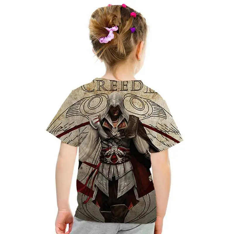 Camiseta de manga corta con estampado 3D Assassin Creed Altai para nios y nias