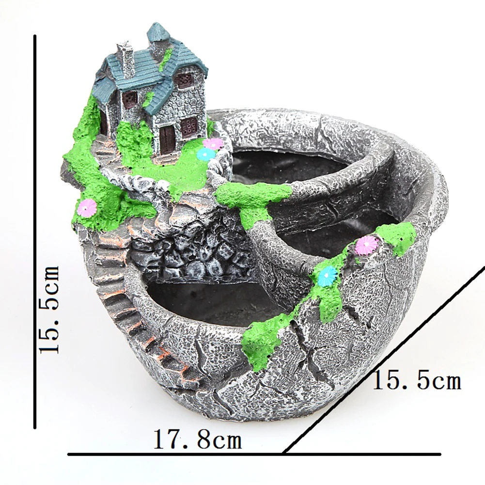 D 17.8X15.5cm Цветочный горшок из смолы суккулентные горшки для растений цветочный горшок офисный горшок держатель домашних настольных для украшения ландшафта горшок - Цвет: D 17.8X15.5cm