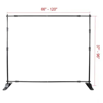 

10' Banner Exhibition Display Stand Telescopic Height Exhibitor Sign Potable