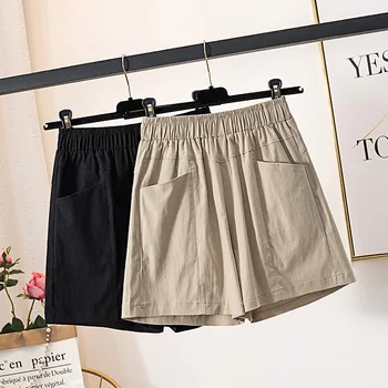 

2020 New Summer Short For Women Casual Cotton Linen Shorts Plus Size 4xl High Waist Fashion Short Pants Streetwear Korea Shorts