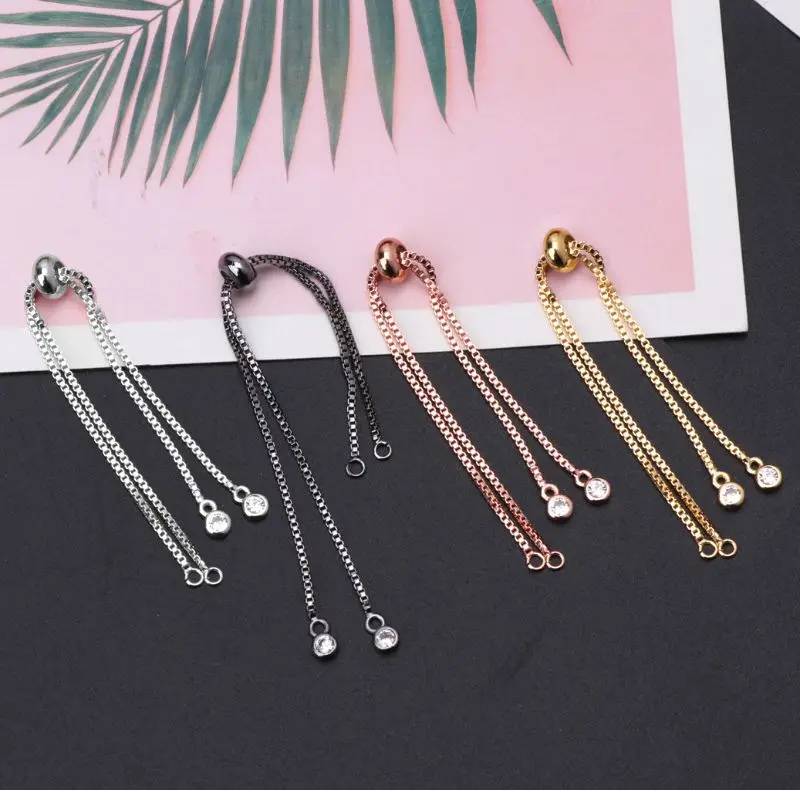 

Adjustable Brass Bracelet Slide Extender Chain with Ball Ends for Jewelry Making