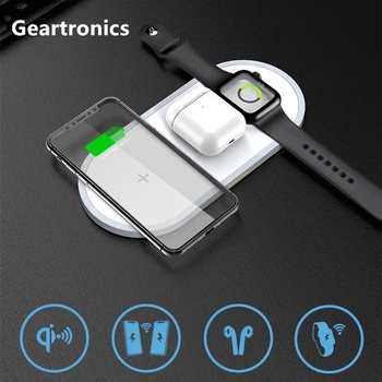 

3 in 1 Wireless Charger For iPhone X XS MAX XR 8 Fast Wireless Full load Charging Pad for Airpods 2019 Apple Watch 4 3 2