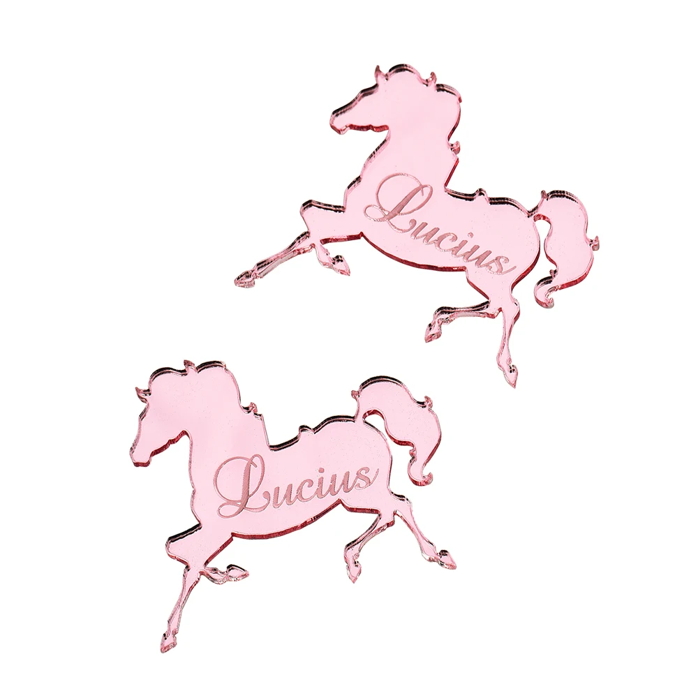  Personalized Engraved Mirror Wood Baby Name Horse Invitation Card Wooden Baby Shower Chocolates Bir - 4.00054E+12