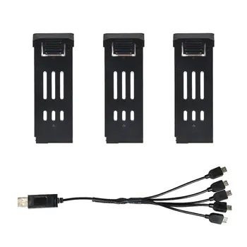 

3Pcs 3.7V 1200mAh Lipo Battery with Charger Units Cable For E58 JY019 RC Drone Spare Parts Replace Rechargeable Batteries