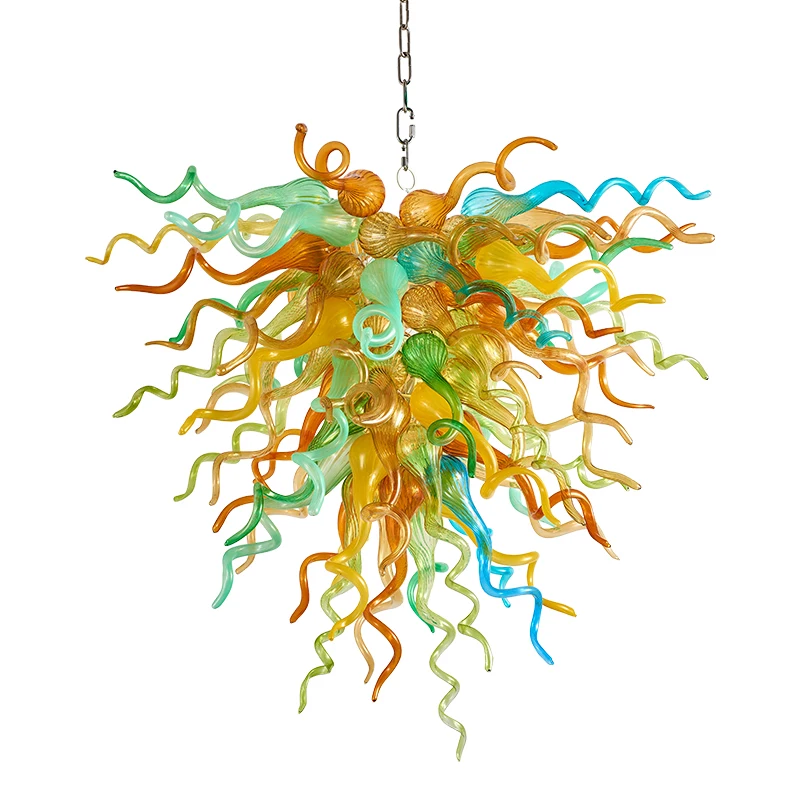 Hand-blown Glass Crystal Chandelier Multi W80xH70CM LED Art Pendant Light Indoor Lustre Hotel Hall/Parlor Decoration | Лампы и