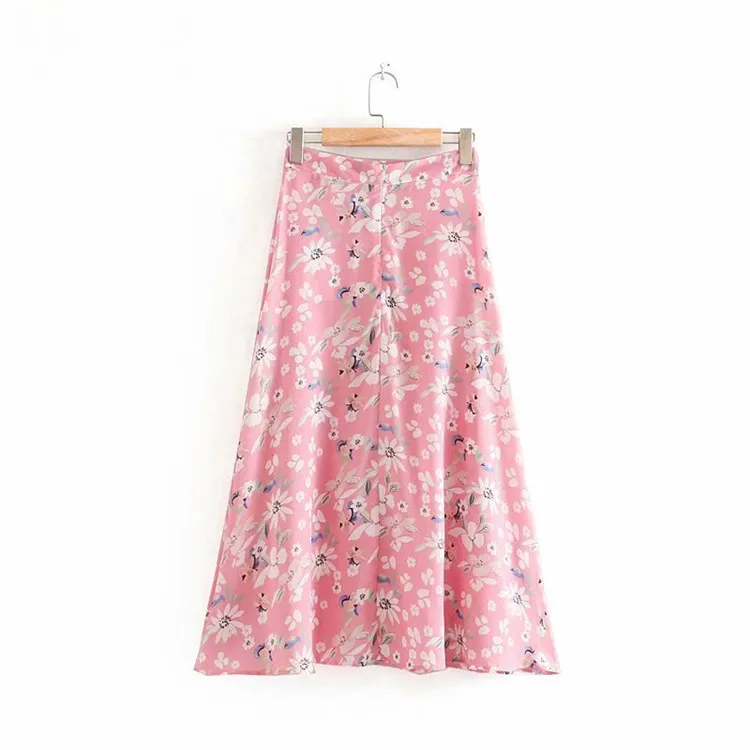 

Zh-9165 Versatile Loose-Fit Printed A- line Long Skirts