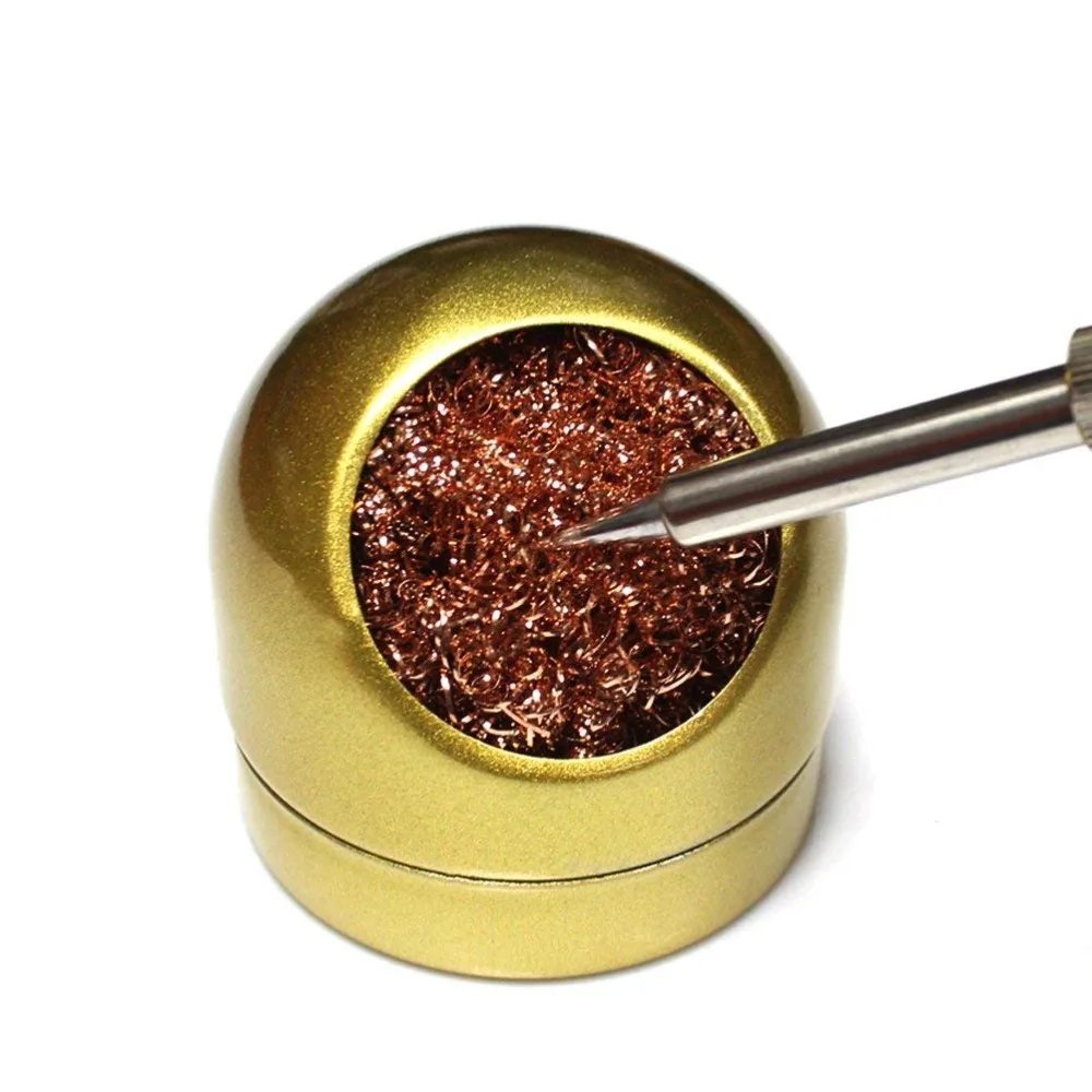 Premium Black/Gold Soldering Iron Cleaning Kit with Sponge and Holder