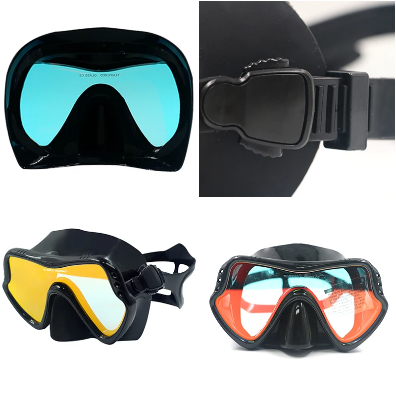 Colour Lens Professional Scuba Diving Masks Snorkeling Set Adult Silicone Skirt Anti-Fog Goggles Glasses Swimming Pool Equipment