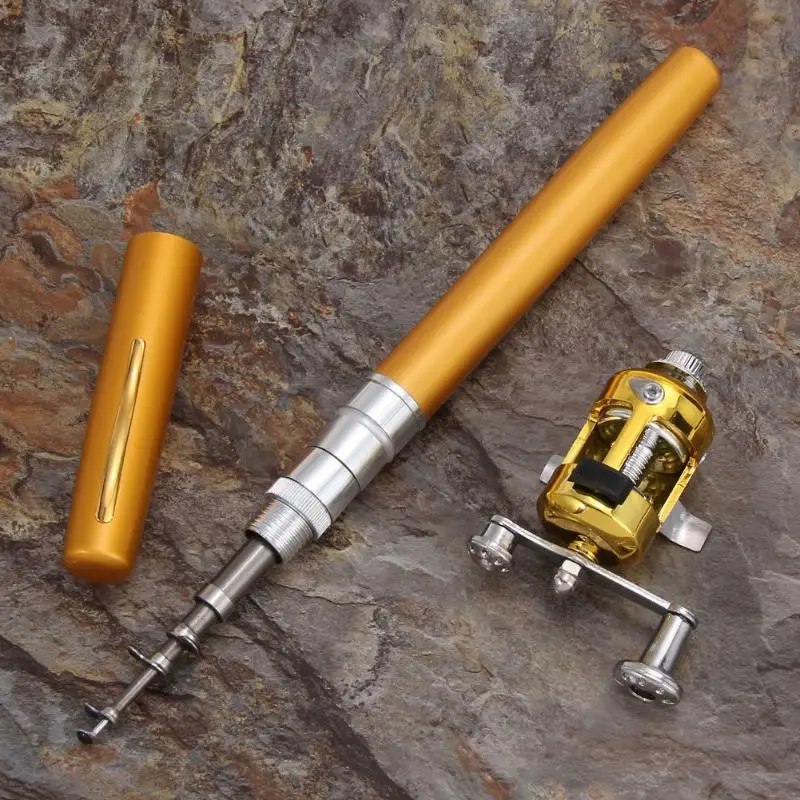 Portable Pocket Telescopic Mini Fishing Pole Pen Shape Folded Fishing Rods Lightweight Reel Wheel Fishing Rod Pen Tackle Pesca Portable Pocket Telescopic Mini Fishing Pole Pen Shape Folded Fishing Rods Lightweight Reel Wheel Fishing Rod Pen Tackle Pesca