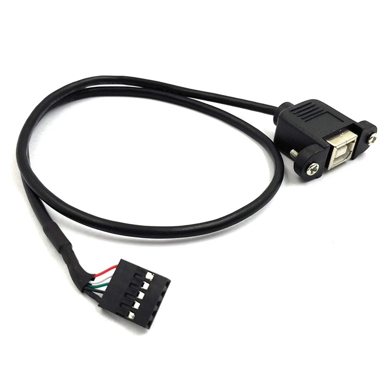50CM 5 Pin Motherboard Female Header to USB Type B Female Adapter Dupont Extender Cable with Screw Panel Mount Holes(5Pin/BF 0