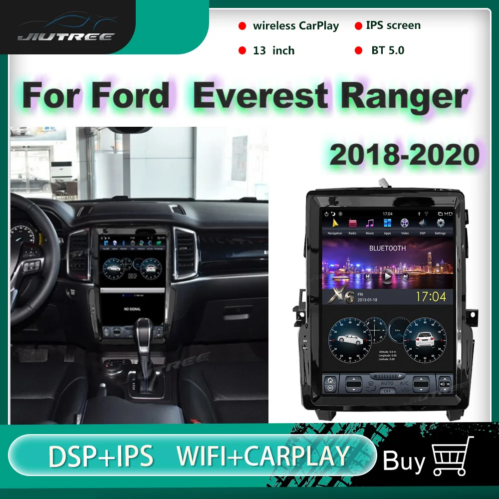 

13 inch PX6 Android Car Radio For Ford Everest Ranger 2018 2019 2020 Multimedia Player Auto Stereo Tape Recorder GPS Navigation