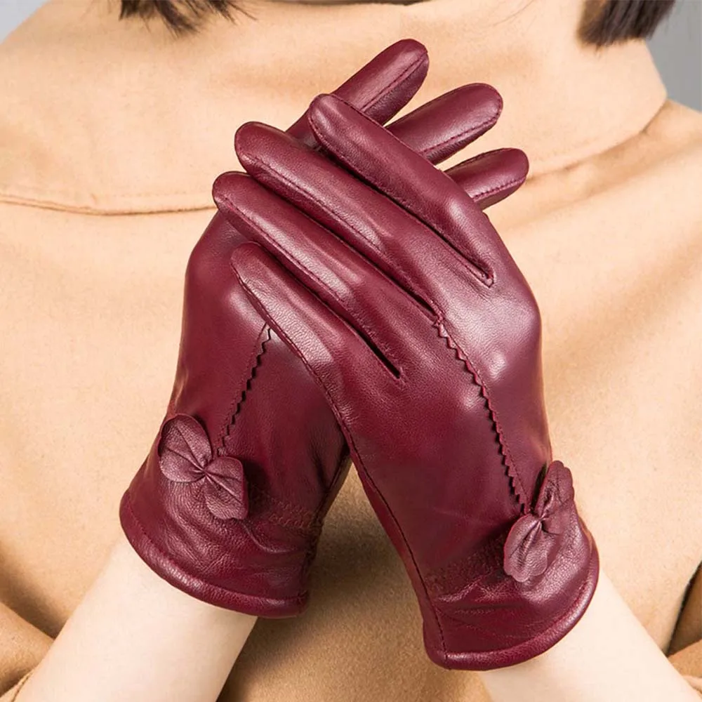 Женские бархатные перчатки зимние уличные теплые мягкие перчатки из овечьей кожи мягкий пух