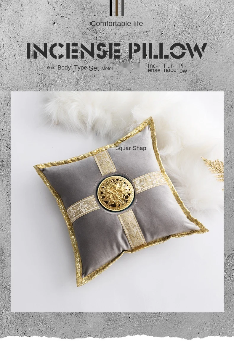 Middle East Luxury Ceramic Incense Burner Pillow in golden cushion design