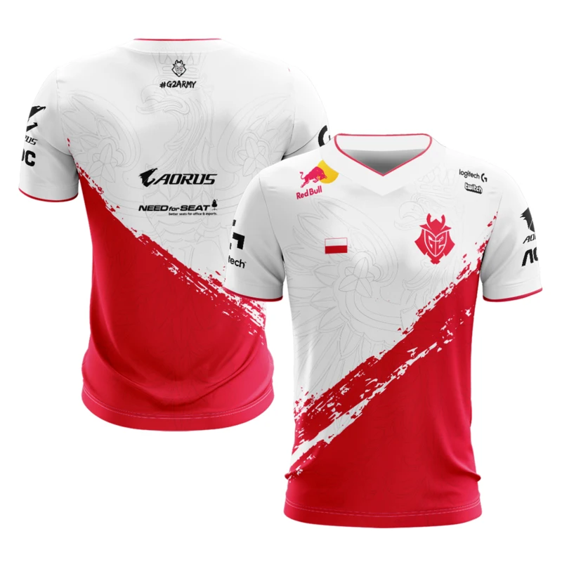 

LoL CSGO COD Top Team G2 Esports Poland Uniform Jersey Customized name Fans T shirt Men Women Custom ID Tee Shirts Top Quality