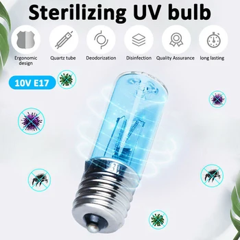

4pcs UV Germicidal Lamp UV Sanitizer For Home Remote Control Disinfection Lamp Light 99% E17 LED UVC Light Bulb Sterilization