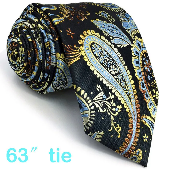 G10 многоцветный Пейсли мужской s набор галстуков шелковые Классические вечерние галстуки для мужчин 6" дизайнерский деловой носовой платок - Цвет: Extra Long Tie