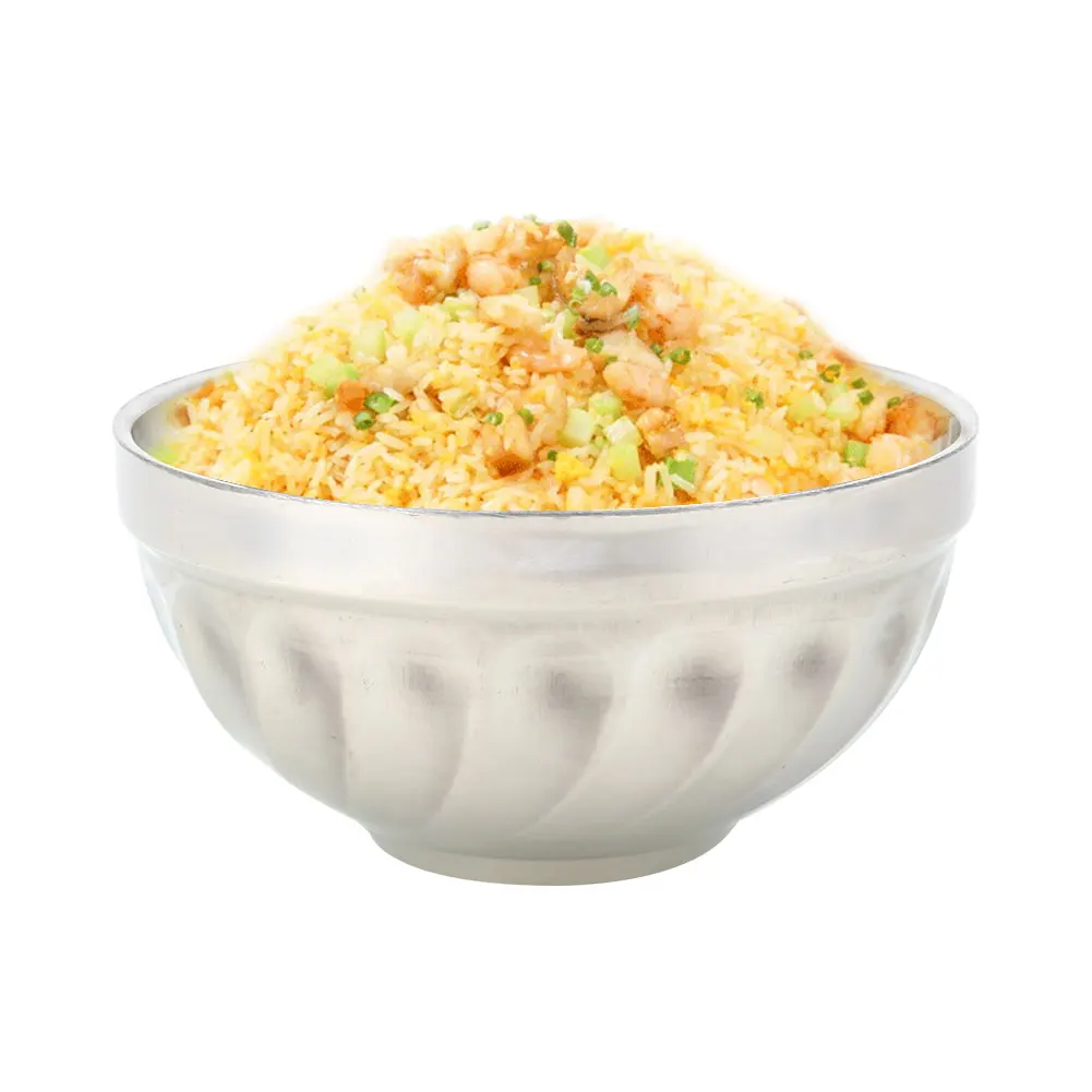 Stainless Steel Bowls Silver Color Kitchen Dual-Layers Double-Deck Rice Food Storage Utensil Dinnerware Container