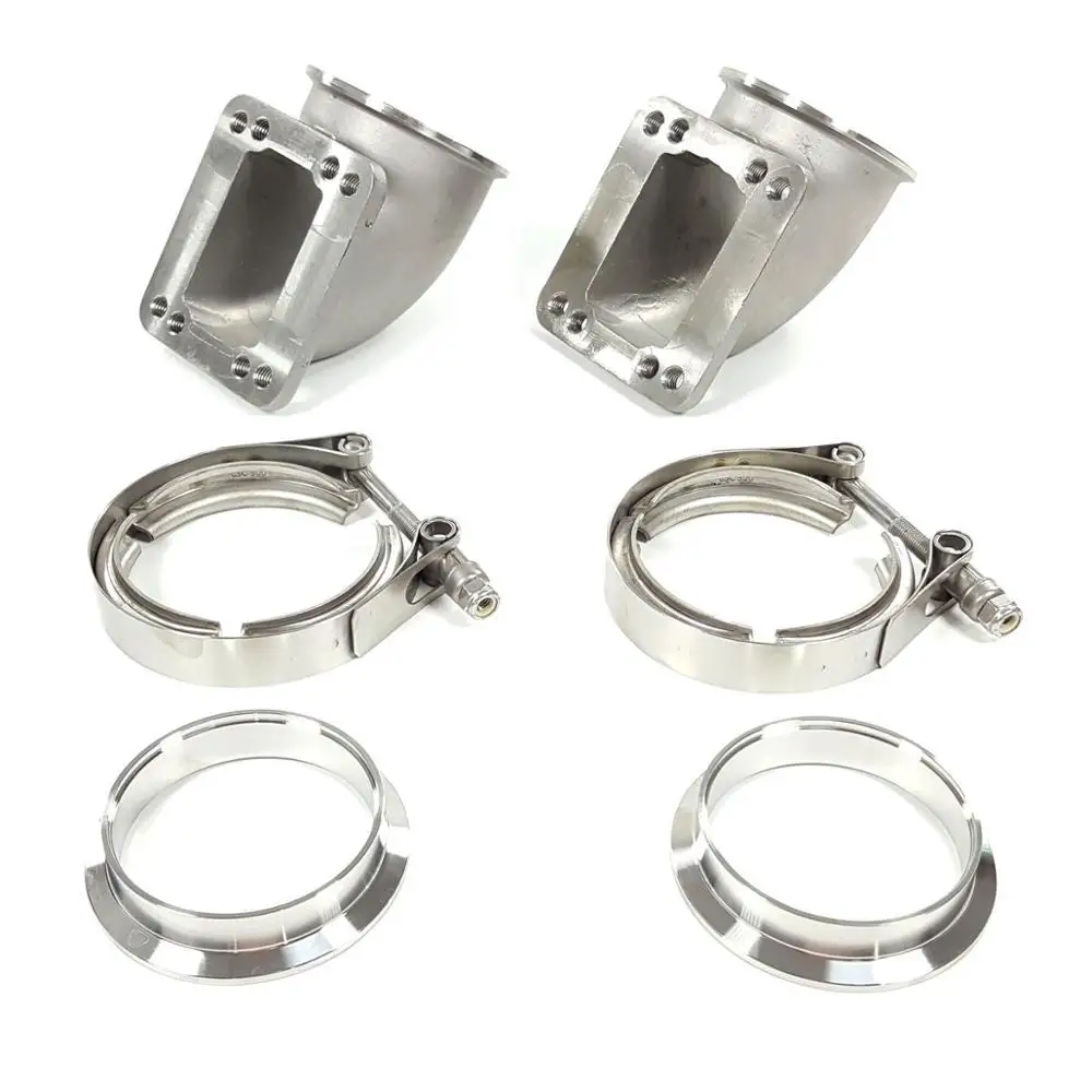 Для T3 T4 Turbo Pair 3," Vband 90 градусов для модели" cast Turbo "локоть переходный фланец+ зажим