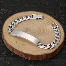 S925 Стерлинговое серебро ювелирные изделия Модные Ретро стиль Модные простые и глянцевые тайские серебряные мужские и женские браслеты для мужчин