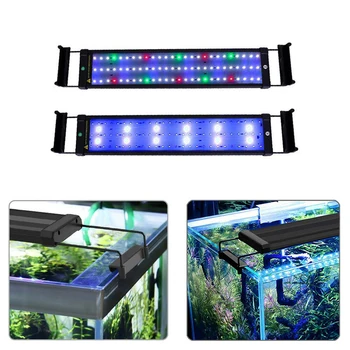 

LED Aquarium Light Full Spectrum Aquatic Lamp for Plant 30-135cm Extensible Clip on Lamp For Fish Tank Cover Lights EU UK Plug