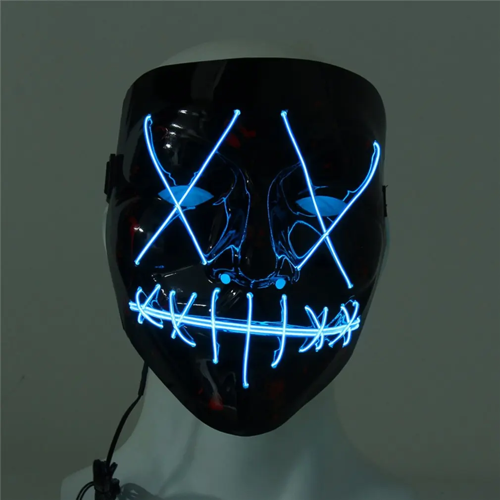 Funny LED Light Up Flash Mask Halloween Party Night Club Festival Men Women Costume Cosplay LED Novelties Mask DJ Mask