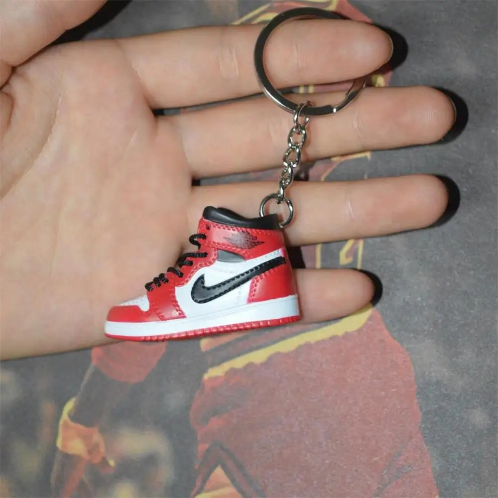 Дропшиппинг aj1 offwhite Chicago Unc брелок в виде кроссовка Air Jordan 1 3D мини-кроссовки, закрытая спортивная обувь брелок в виде кроссовка s - Цвет: one shoe keychain