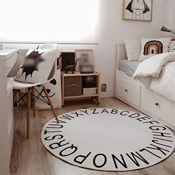 

26 Letter Circular Floor Mats Children'S Play Mat Polyester Tent Mats Children'S Room Soft Decoration