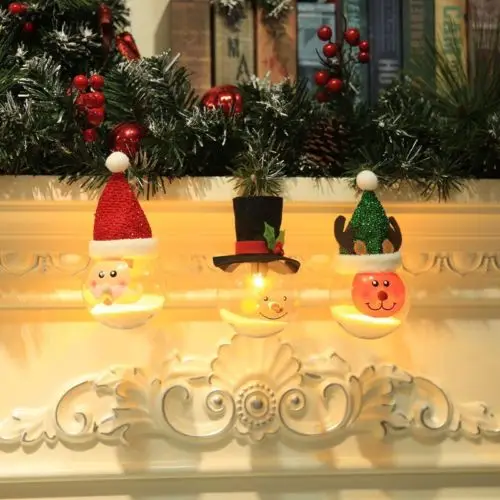 Рождественские Висячие пластиковые шары орнамент романтические рождественские вечерние украшения с светильник UK