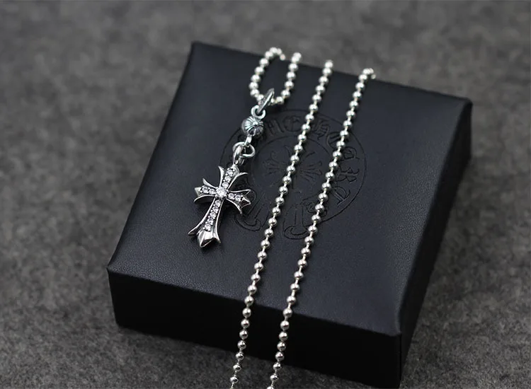 925 sterling silver men's pendant cross studded inlaid stone jewelry personality fashion style punk style classic gift to gift