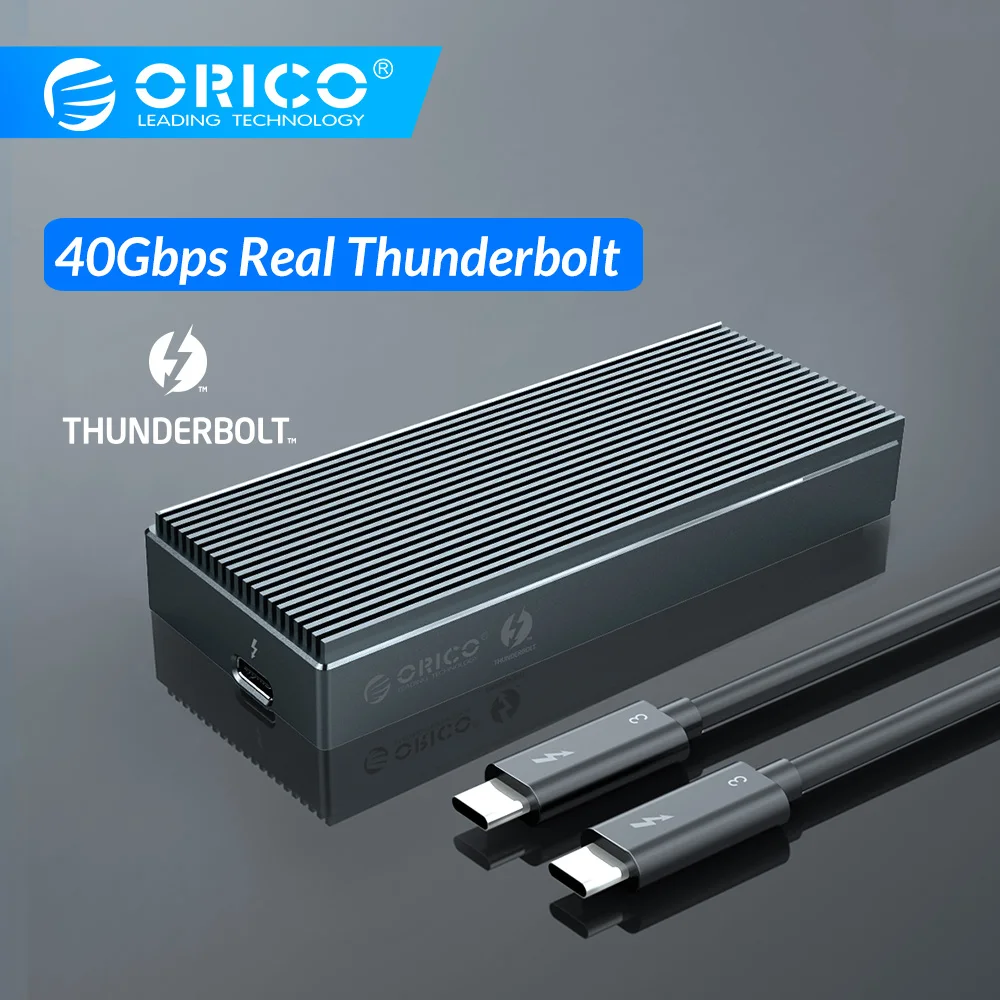 ORICO Thunderbolt 3 40 Гбит/с NVME M.2 SSD корпус 2 ТБ Алюминиевый USB C с 40 Гбит/с Thunderbolt 3 C до C кабель для настольного ноутбука