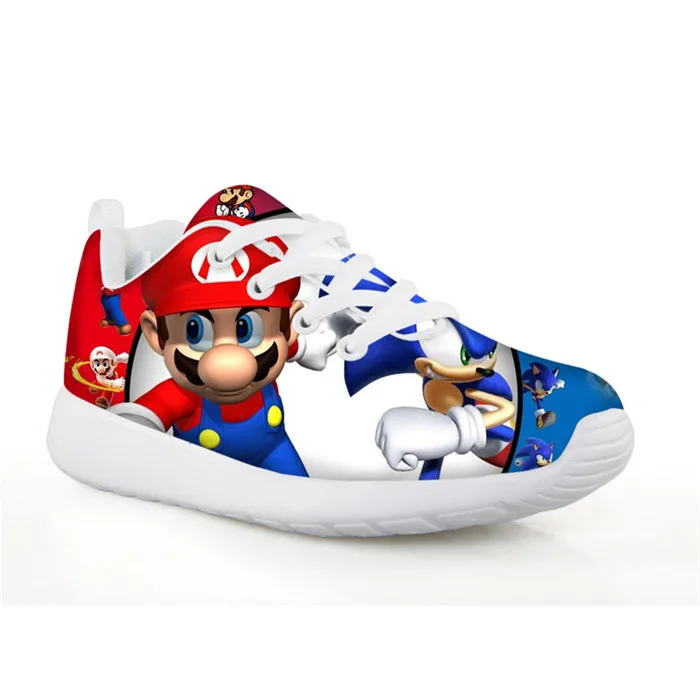 Casuais das Crianças dos Miúdos Tênis para Crianças Bonito o Mario Sapatos Mario Meninos Menina Crianças Confortáveis Rendas-up Respiráveis 10 Mamãe e Bebê