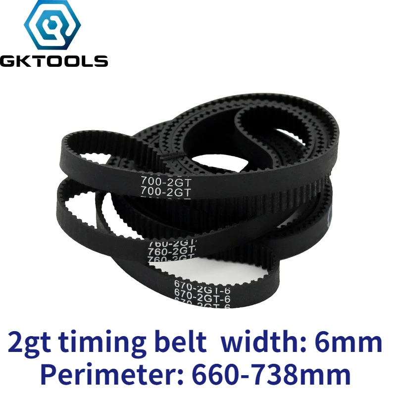 PYouo-Timing Belt 2GT Closed Loop Synchronous Belt, GT2 6MM 382 406 600 782 1228MM, Wear Resistant Timing Belt, CR10, 3D Printer Parts (Size : 444MM