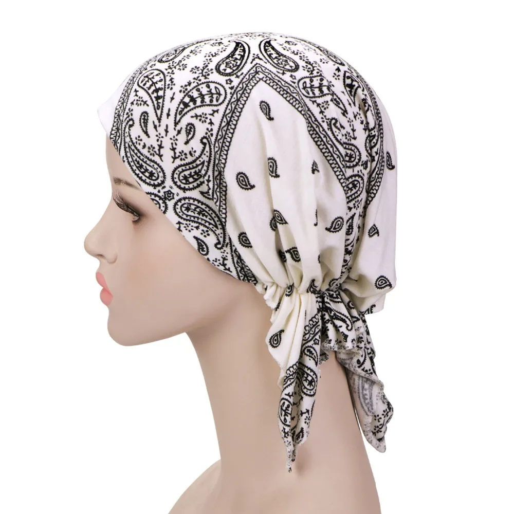 Мусульманский эластичный женский хлопковый шарф тюрбан шляпа раковая химиотерапия шапочка при химиотерапии заглушка на шляпку обертывание головной убор для выпадения волос аксессуары