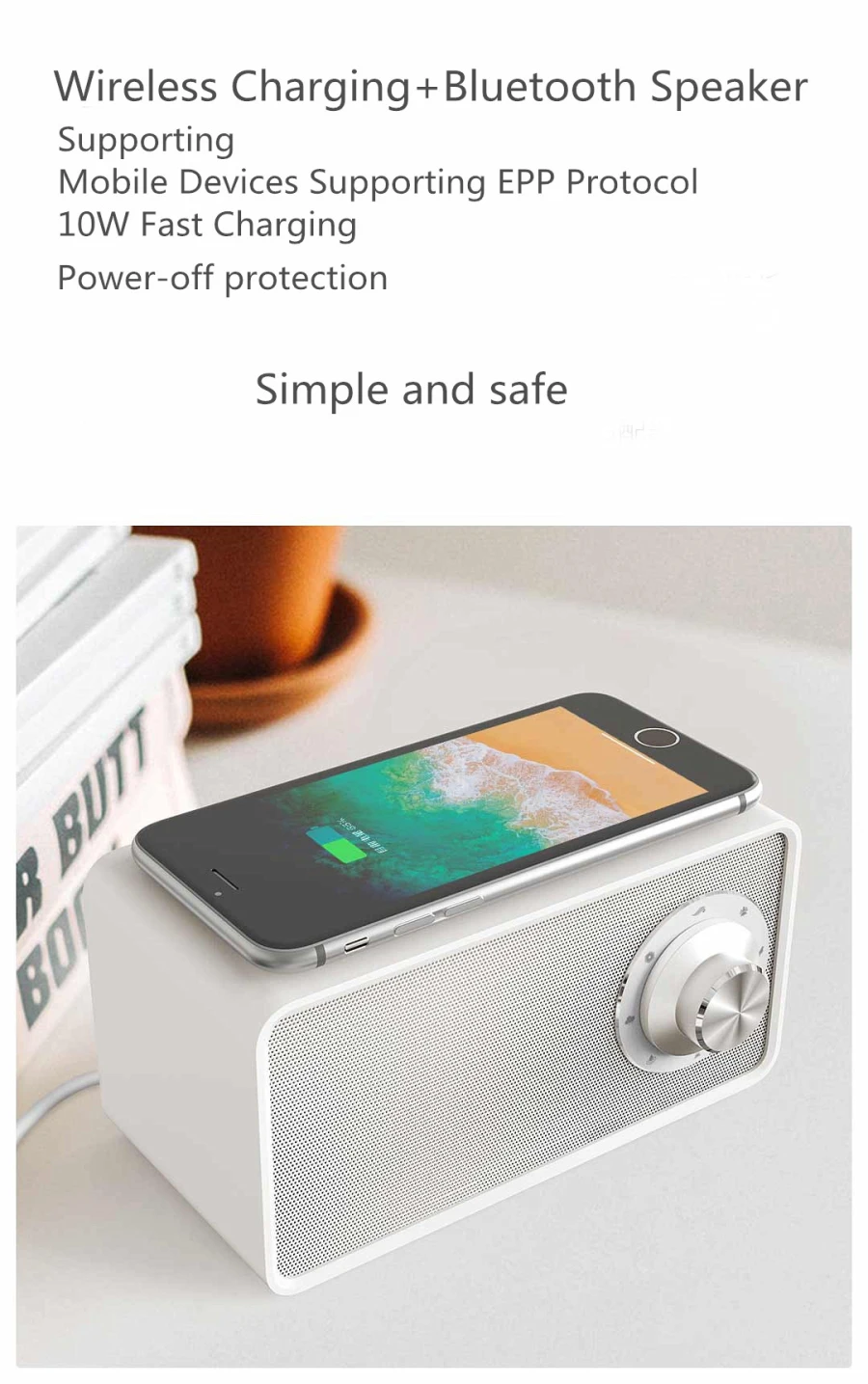 Xiaomi Mijia Qualitell Bluetooth Speaker Wireless Charger White Noise Speaker New BLT5.0 EPP 10W Fast Charging Sleep Speaker (12)