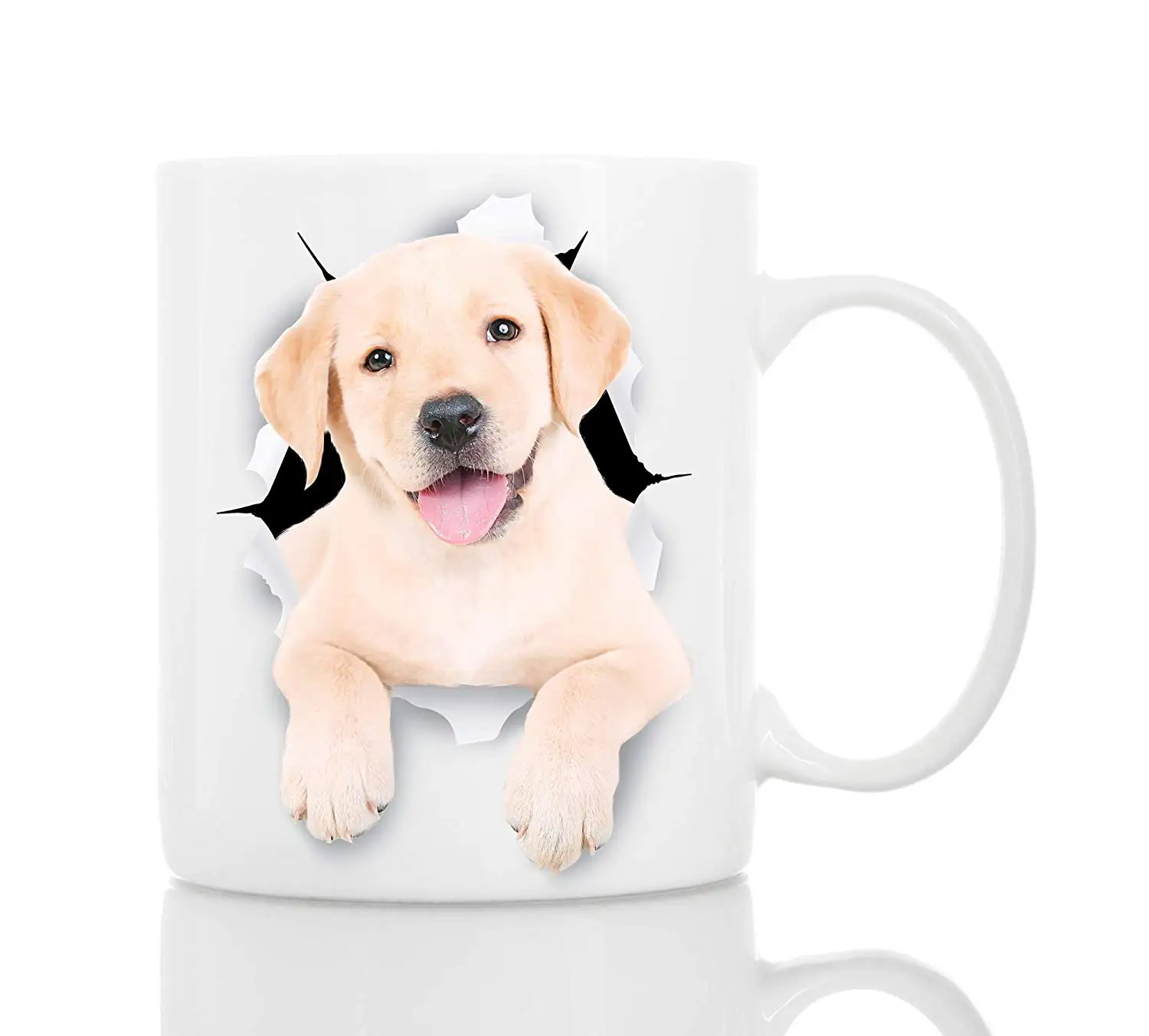 

Cute White Labrador Dog Mug Ceramic 11oz Funny Coffee Mug