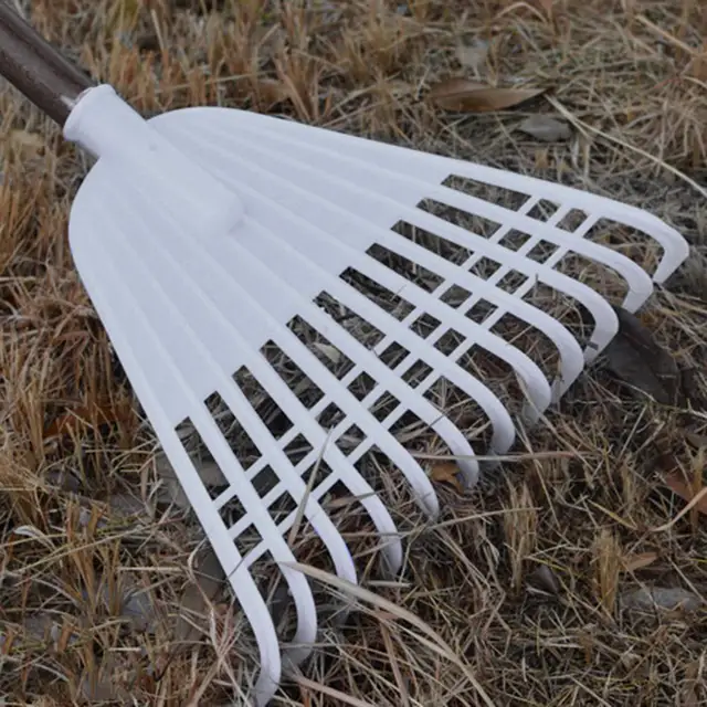 12 Fogú Levél Gereblye Mezőgazdasági Fű Virágvirágú Vetés Talaj Lazító Műanyag Fűnyakkert Kerti Szerszám - Image 4