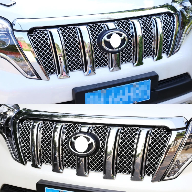 Для Toyota Prado Fj150- нержавеющая передняя решетка оправа с решеткой сотовая сетка крышка насекомое сетка автомобиль Стайлинг Аксессуары 6 шт