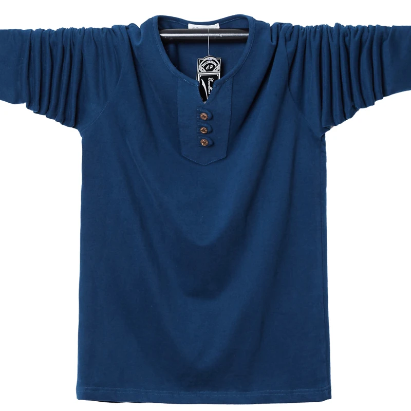 2019 Новые Длинные рукава Мужская футболка высокого качества из хлопка нательное