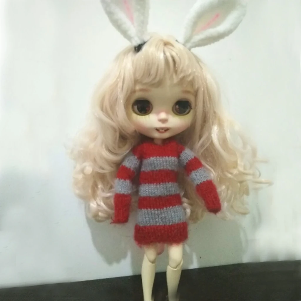 1/6 весы Полосатый Свитер оверсайз для 27 см Obitsu Blythe Licca-Chan куклы Momoko 12 дюймов |