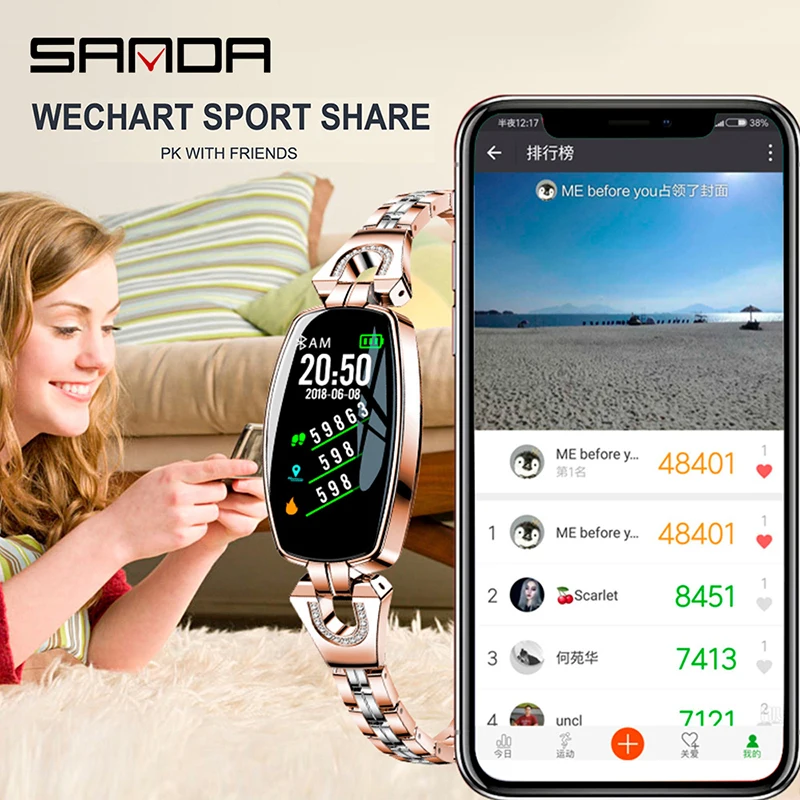 Смарт часы SANDA H8 женские с пульсометром и Bluetooth|Женские часы| |