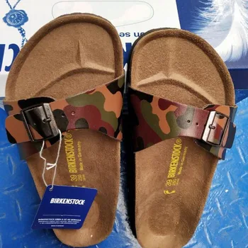 

Quick dry Birkenstock Summer Slippers Shoes Flat Flip Flops Toe Fashion Sandals Camo Shoes high Quality Slip on